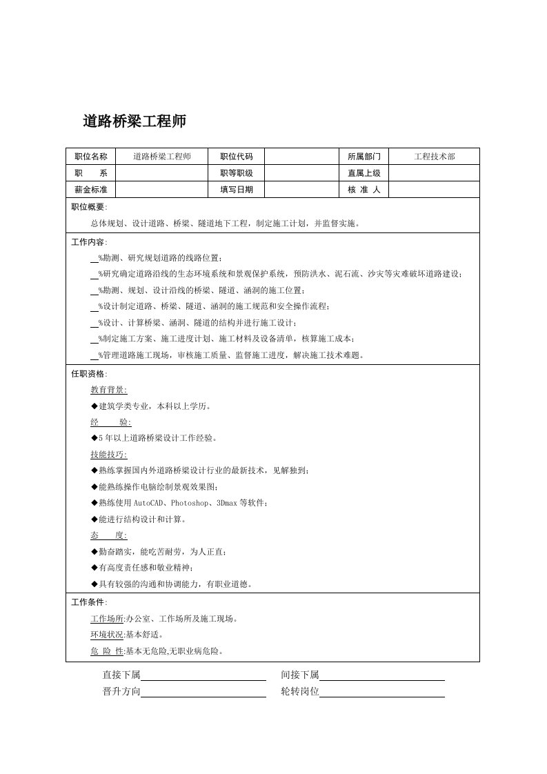 道路桥梁工程师