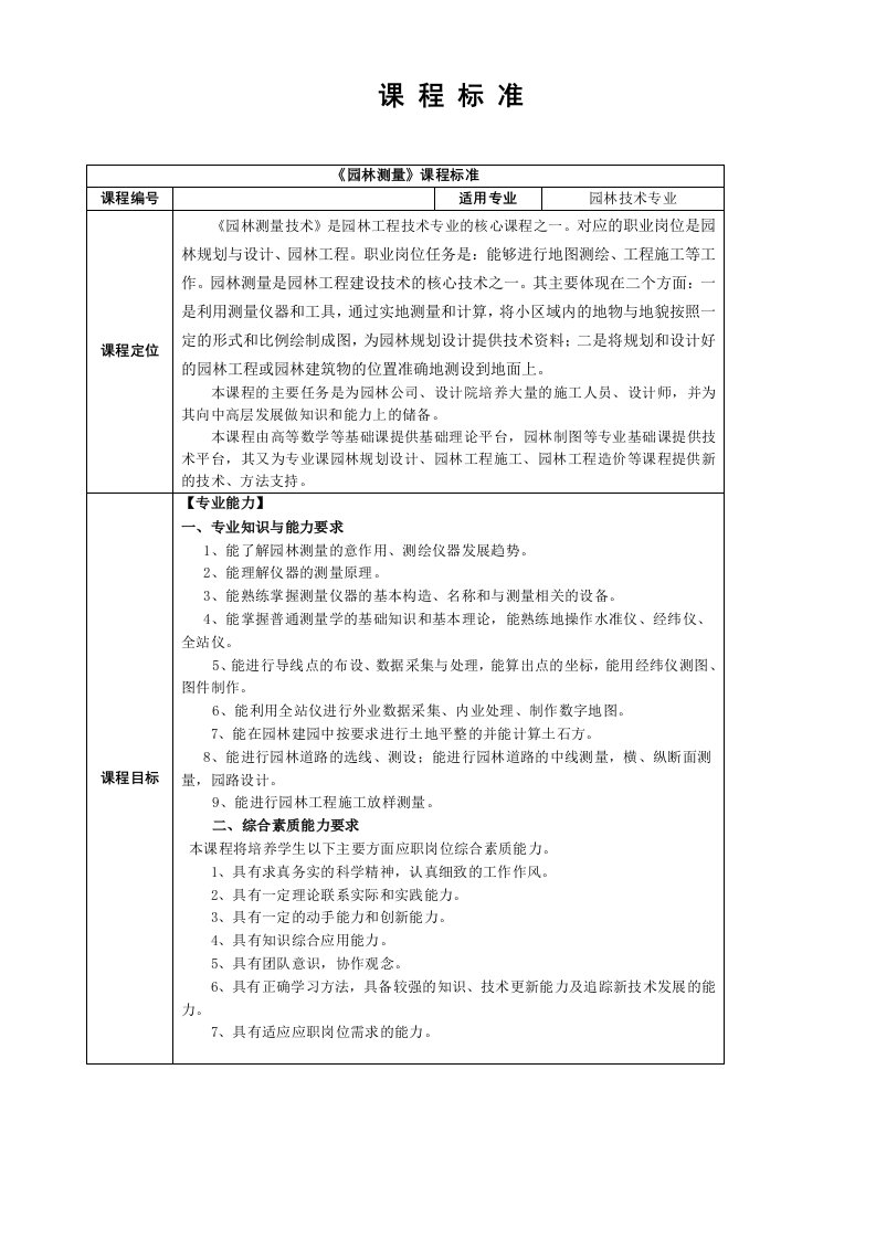 园林工程-园林测量大纲