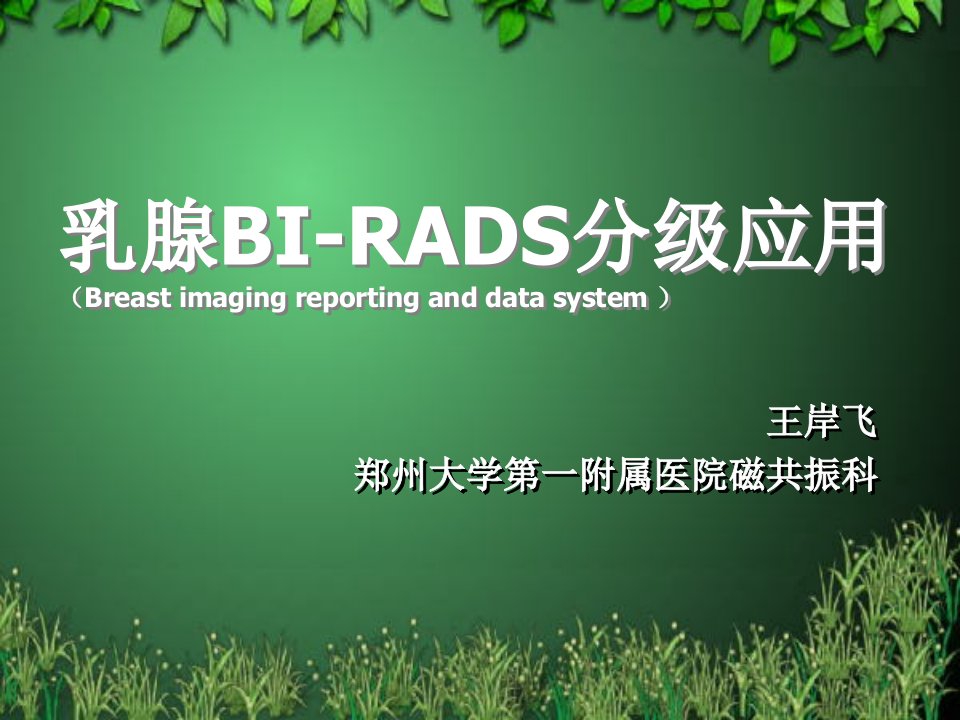 乳腺BI-RADS分级应用