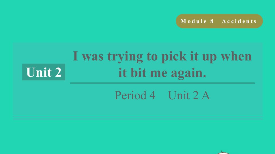 浙江专版2021八年级英语上册Module8AccidentsUnit2IwastryingtopickitupwhenitbitemeagainPeriod4Unit2A课件新版外研版