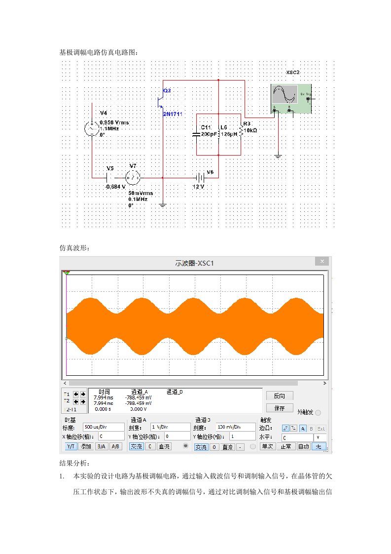 基极调幅电路仿真