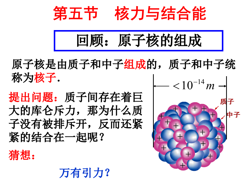 组成原子核的核子数