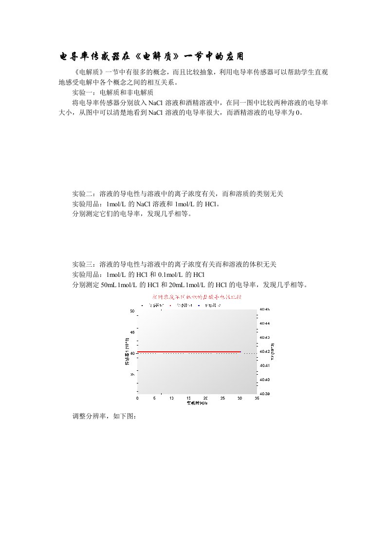 电导率传感器在《电解质》一节中的应用