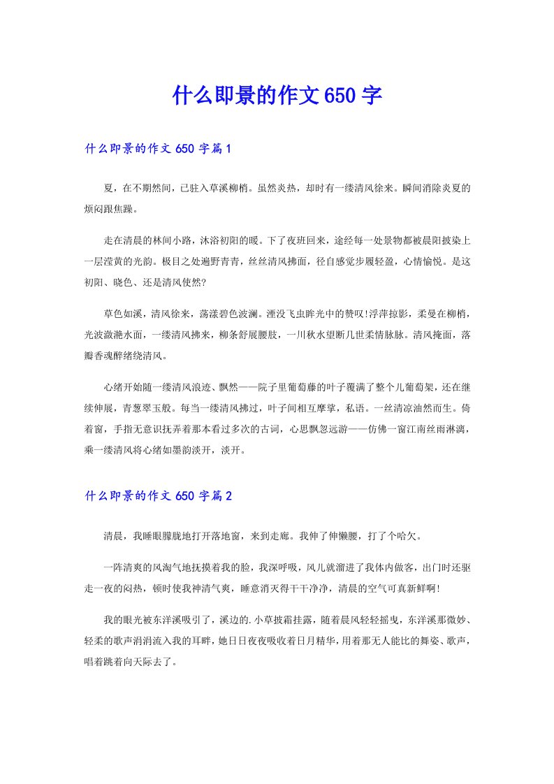 什么即景的作文650字