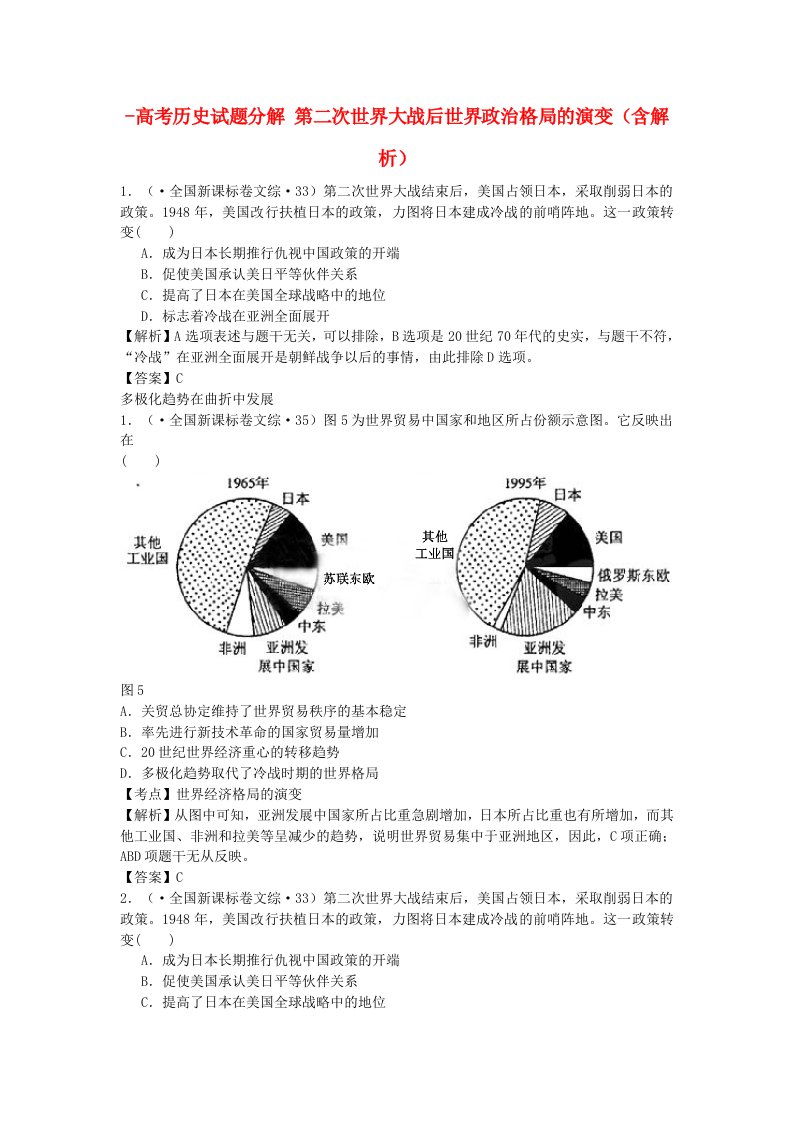 高考历史试题分解