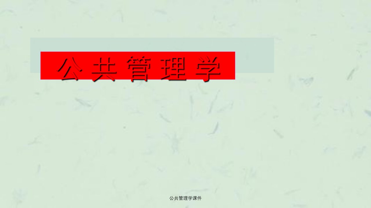 公共管理学课件