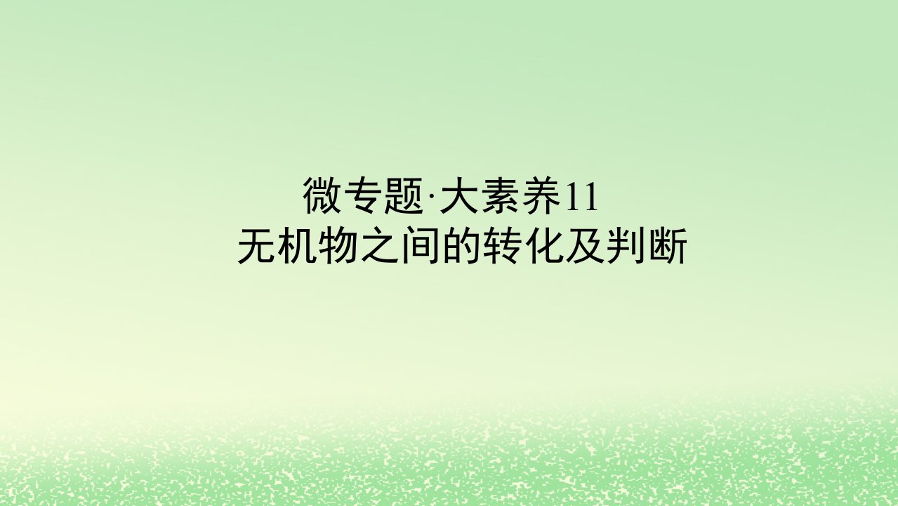 2024版新教材高考化学全程一轮总复习第四章非金属及其化合物微专题大素养11无机物之间的转化及判断课件