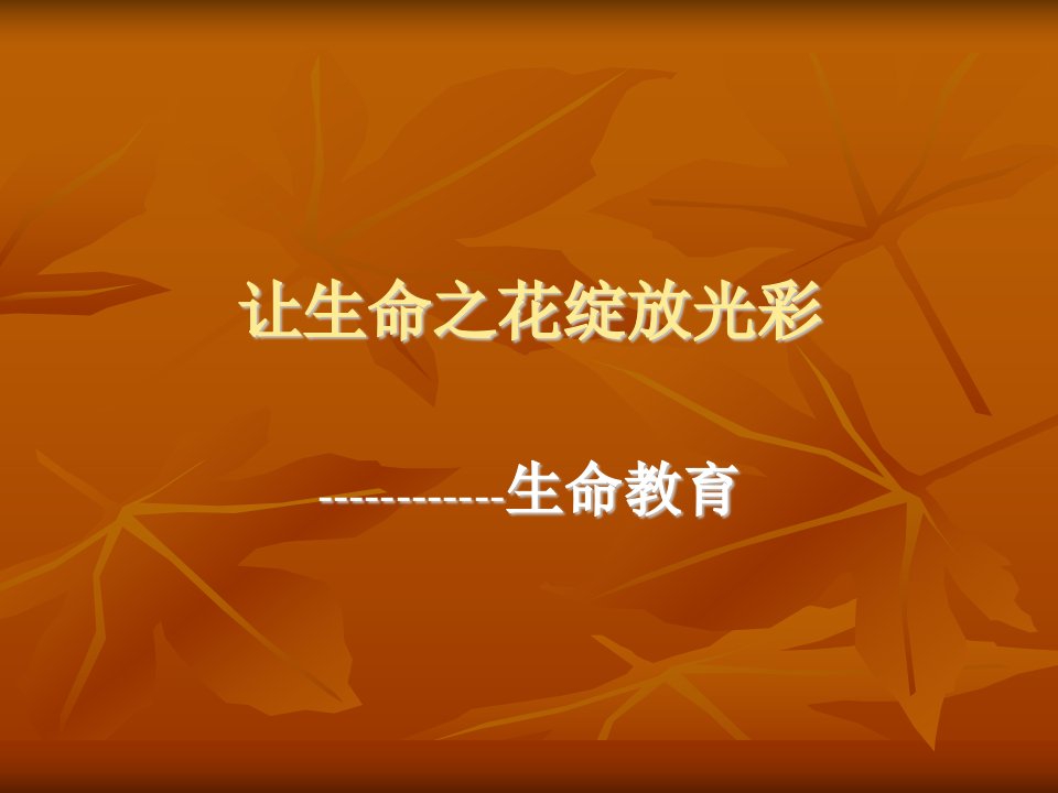 安全教育班会《绽放光彩——“生命教育”》-课件（ppt·精·选）