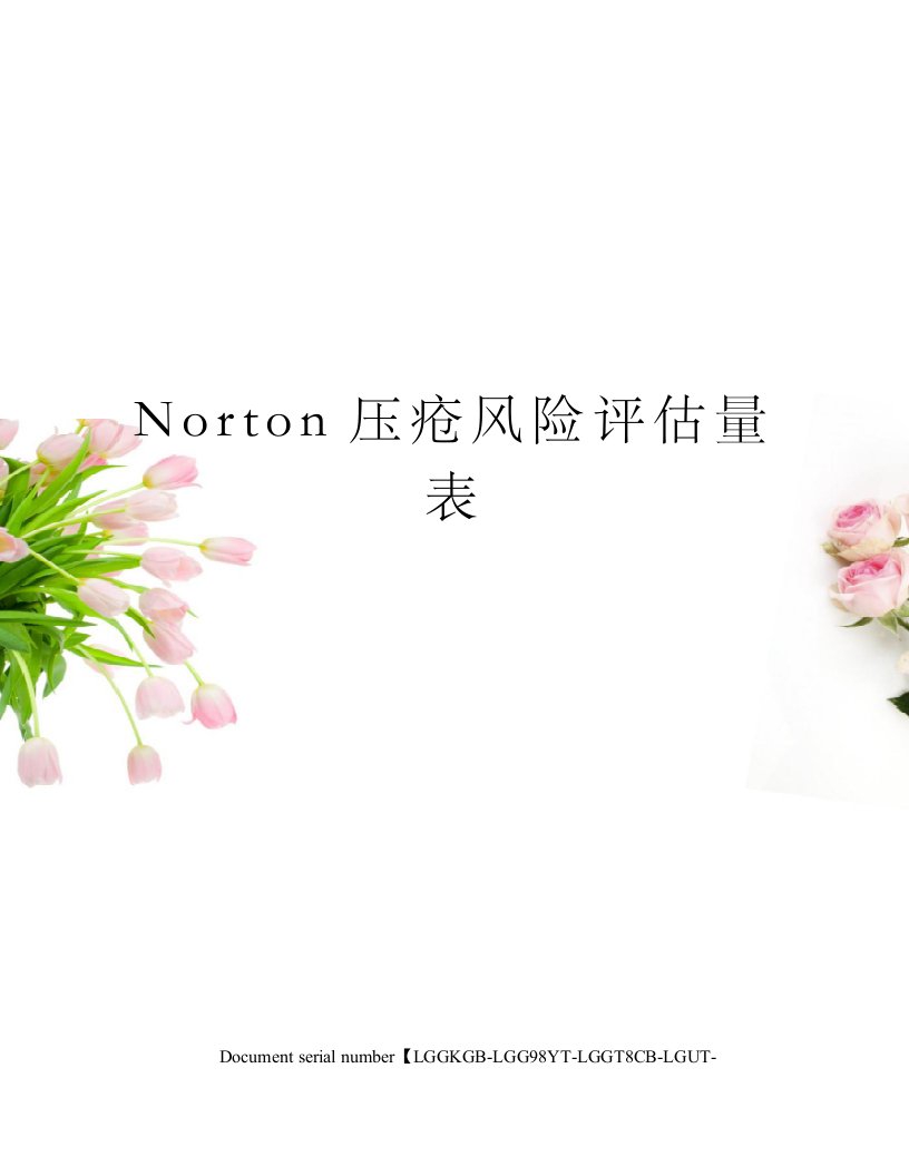 Norton压疮风险评估量表