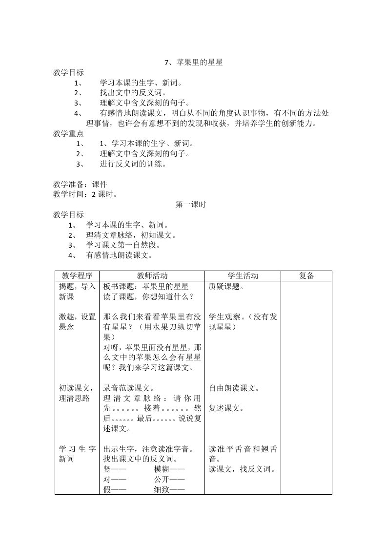 7、苹果里的星星