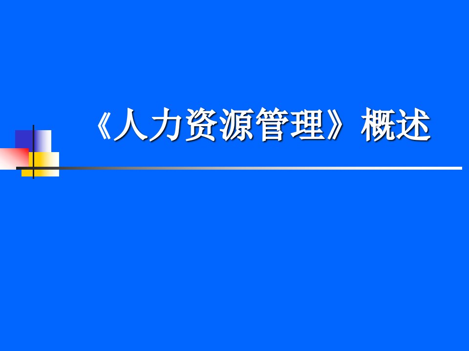 《人力资源管理》概述PPT课件