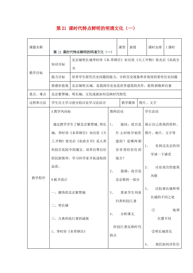 江苏省无锡市东绛实验学校七年级历史下册