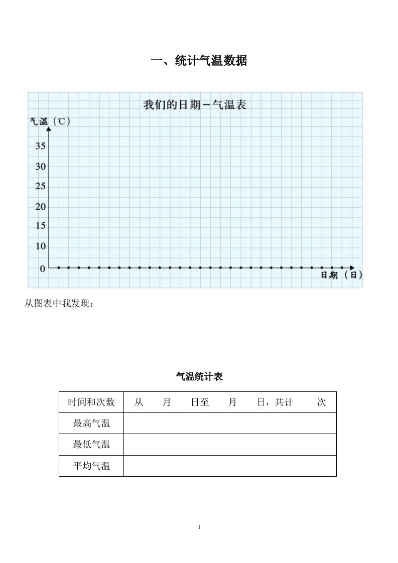 四年级天气日历统计的相关表格