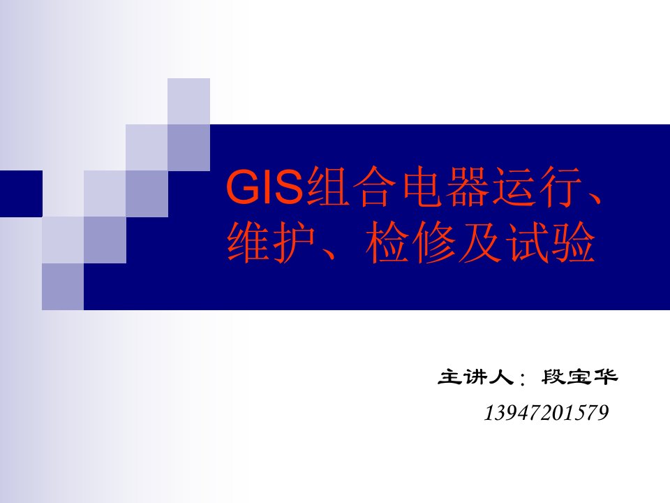 GIS组合电气运行、点检、测试培训教材