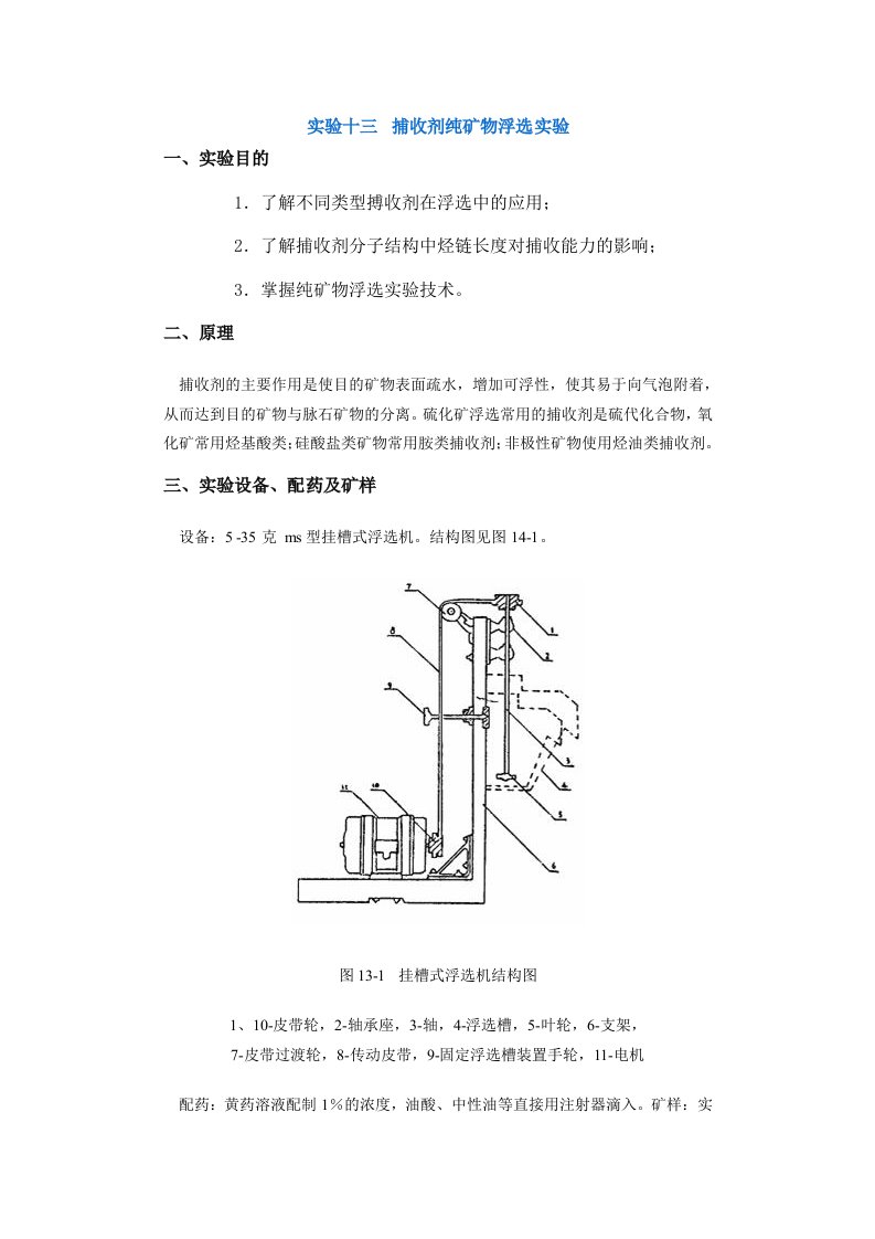 【采矿课件】实验十三捕收剂纯矿物浮选实验