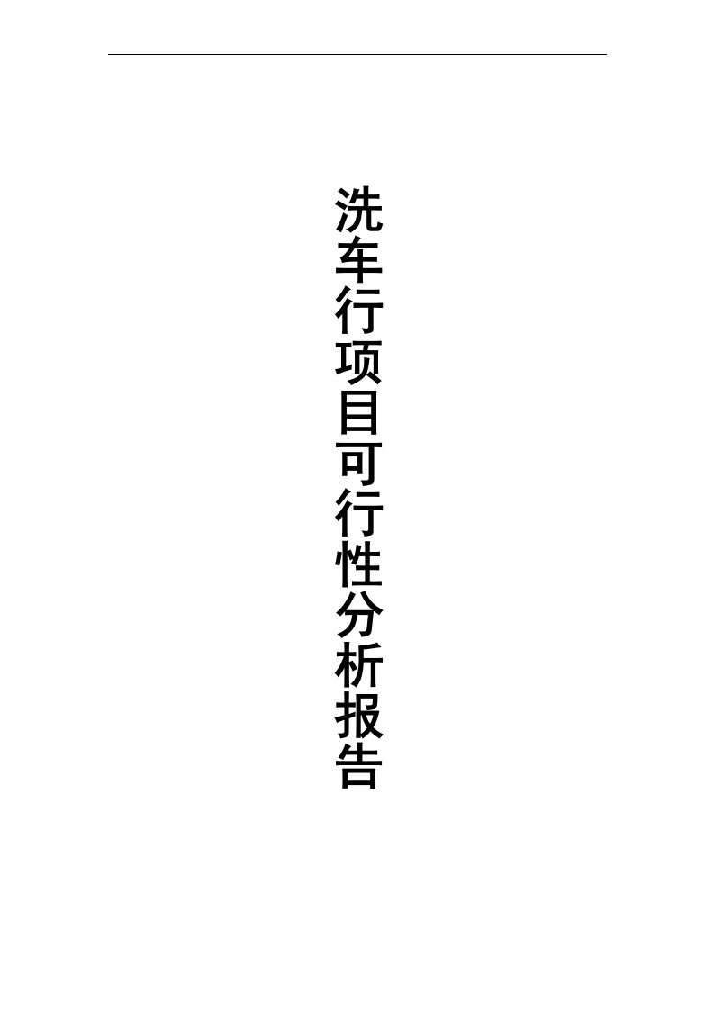 《洗车行项目可行性分析报告》