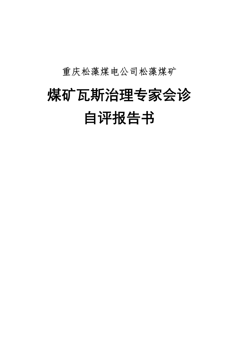 松藻煤矿瓦斯治理专家会诊自评报告书样本