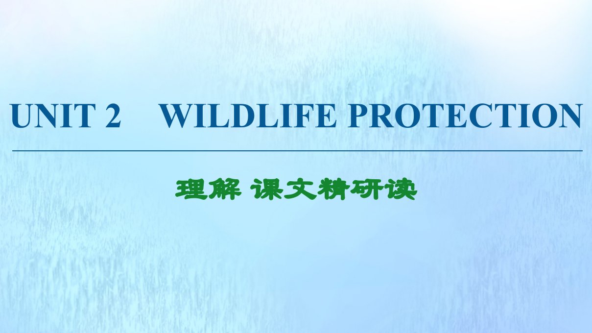 新教材高中英语Unit2Wildlifeprotection理解课文精研读课件新人教版必修第二册