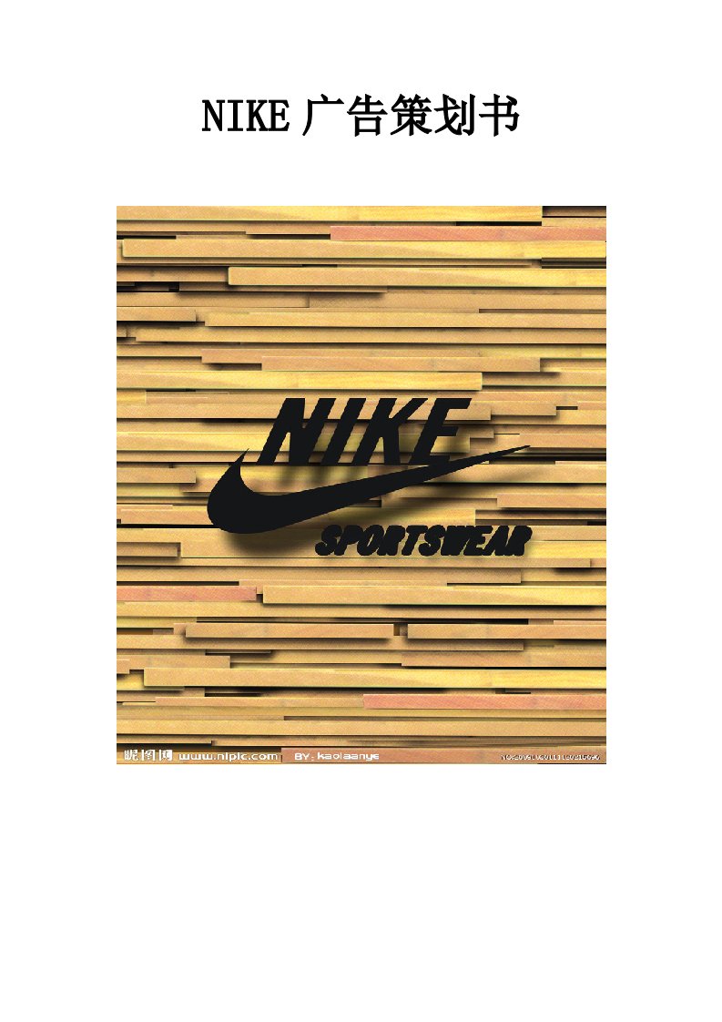 NIKE广告策划书