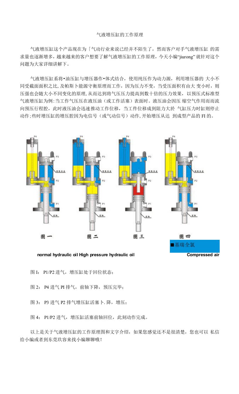 气液增压缸的工作原理