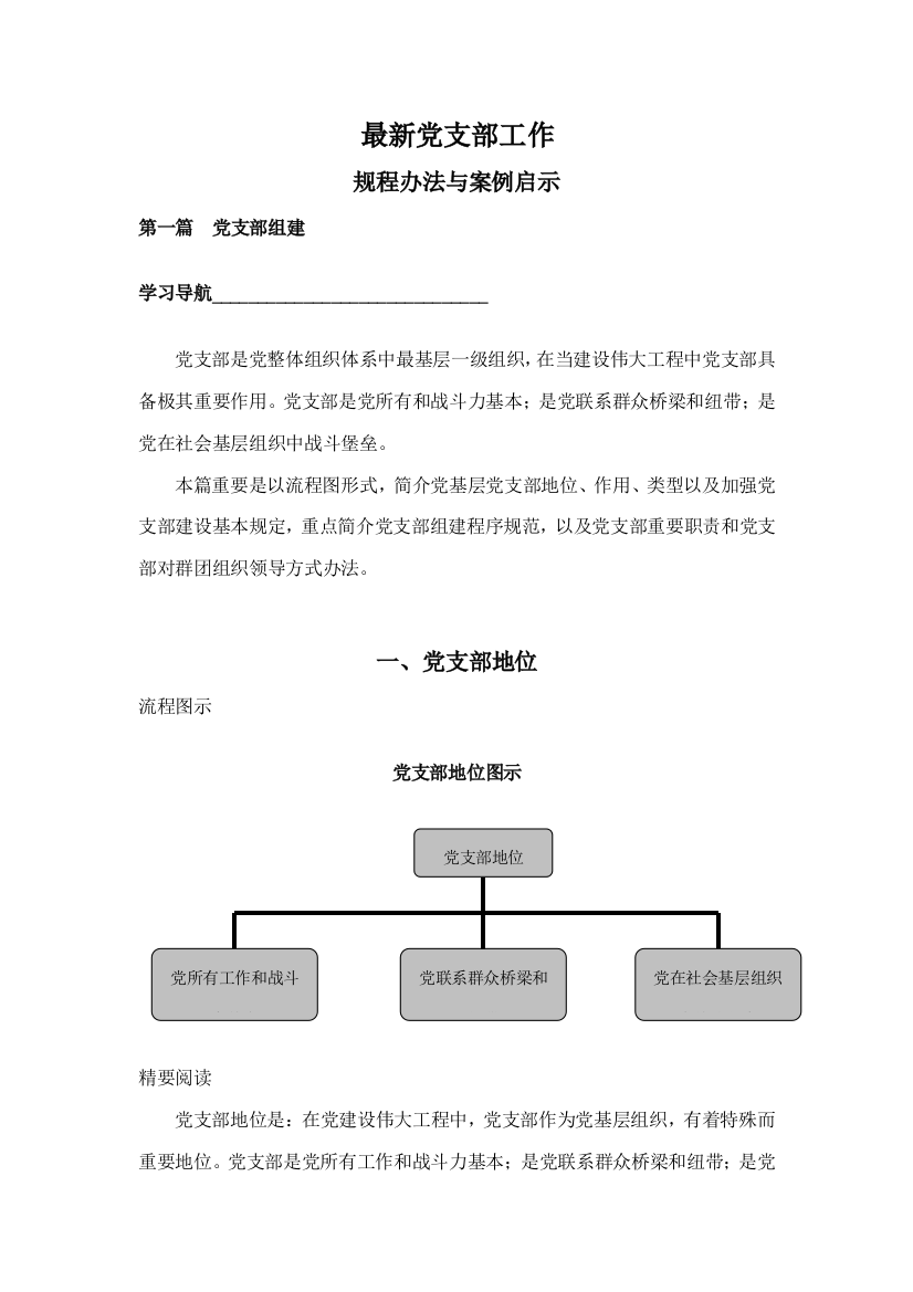 最新党支部工作规程方法与案例启示样本