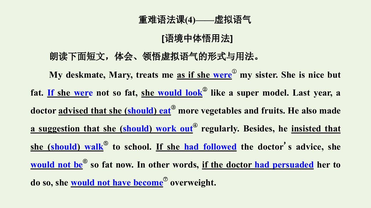 2022届高考英语一轮复习第一板块语法系列专项提能重难语法课4虚拟语气课件新人教版