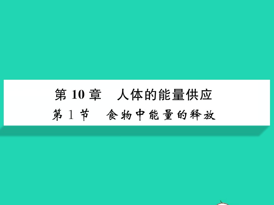 2022七年级生物下册第10章人体的能量供应第1节食物中能量的释放习题课件新版北师大版