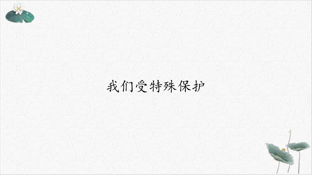 道德与法治《我们受特殊保护》ppt课件部编版