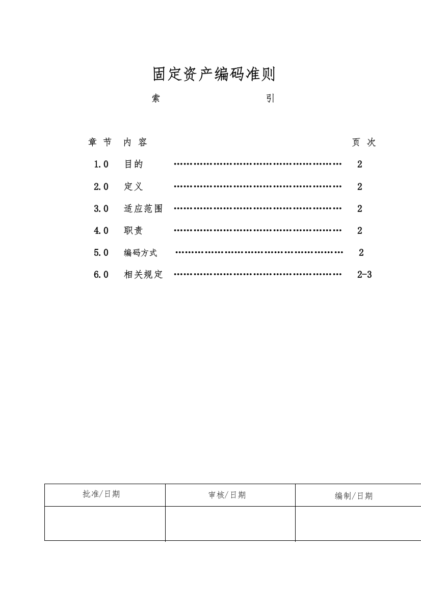 固定资产编码准则