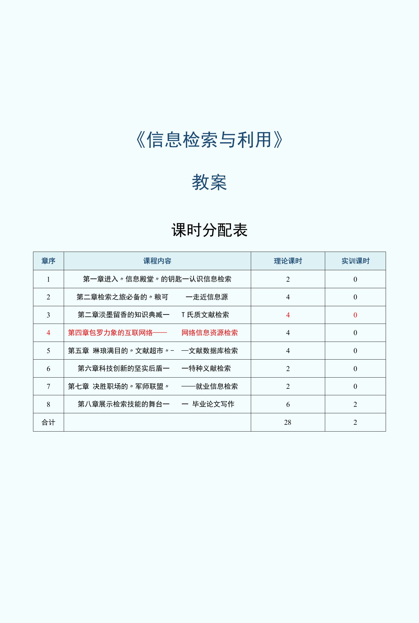 《信息检索与利用》教案