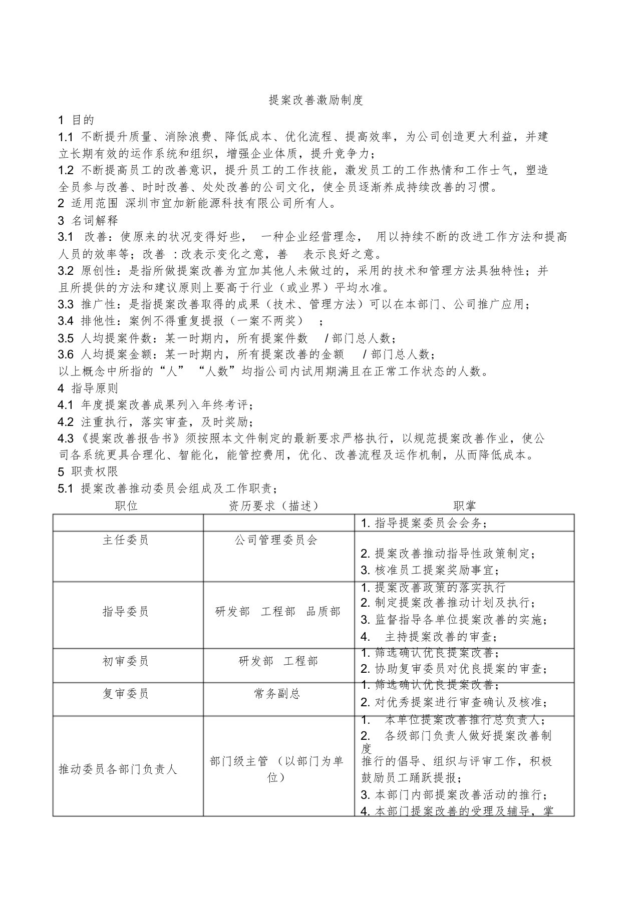 企业提案改善激励制度