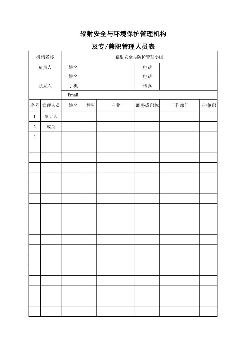 辐射安全与环境保护管理机构