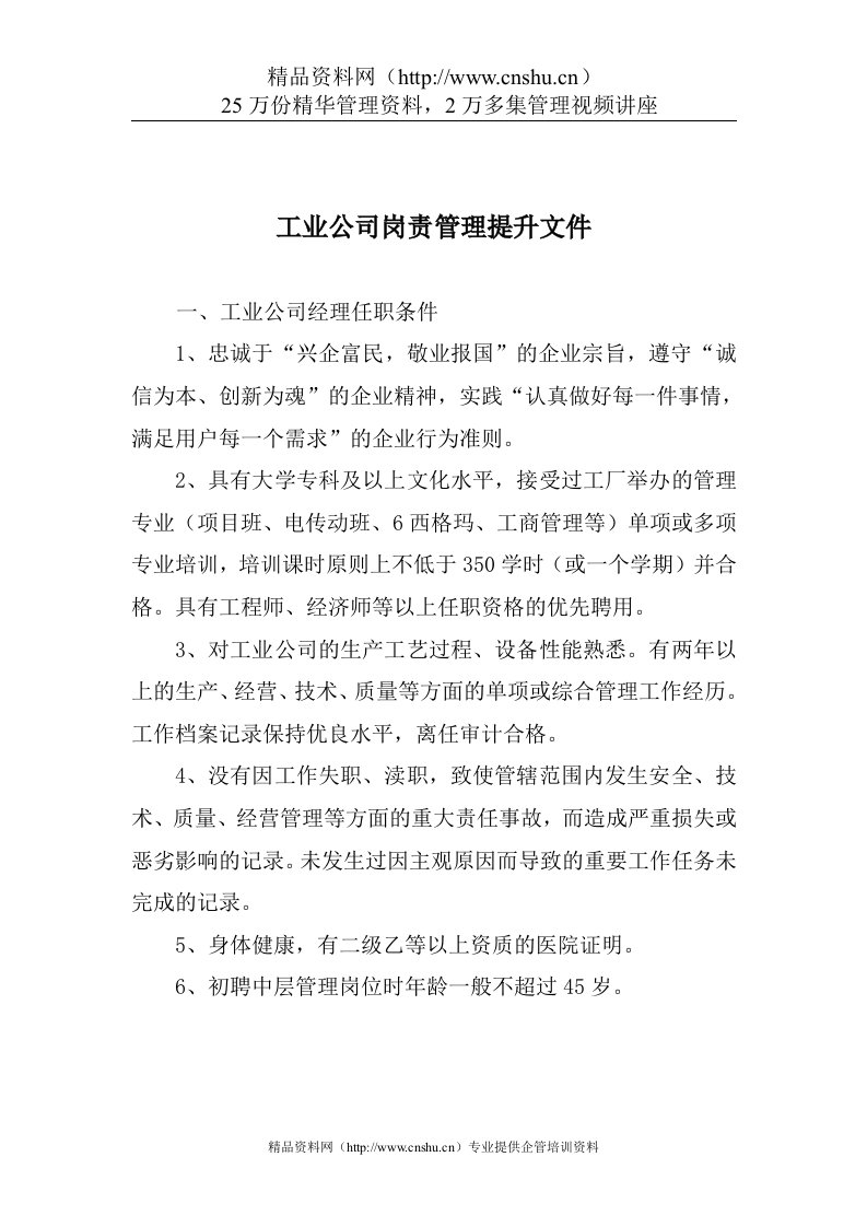 工业公司岗责管理提升文件（DOC13）