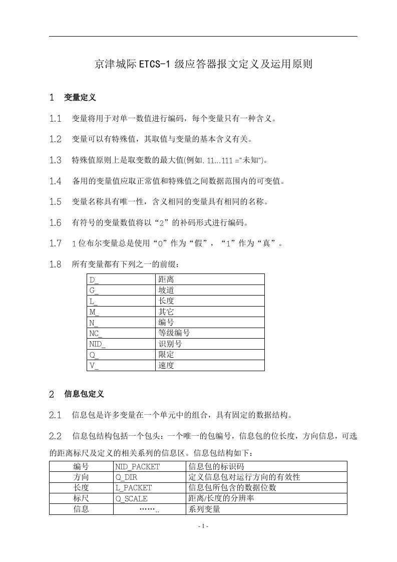 京津城际ETCS-1级应答器报文编制及应用原则V1.0