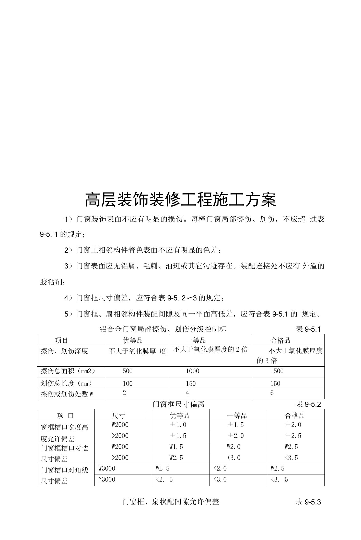 高层装饰装修工程施工方案