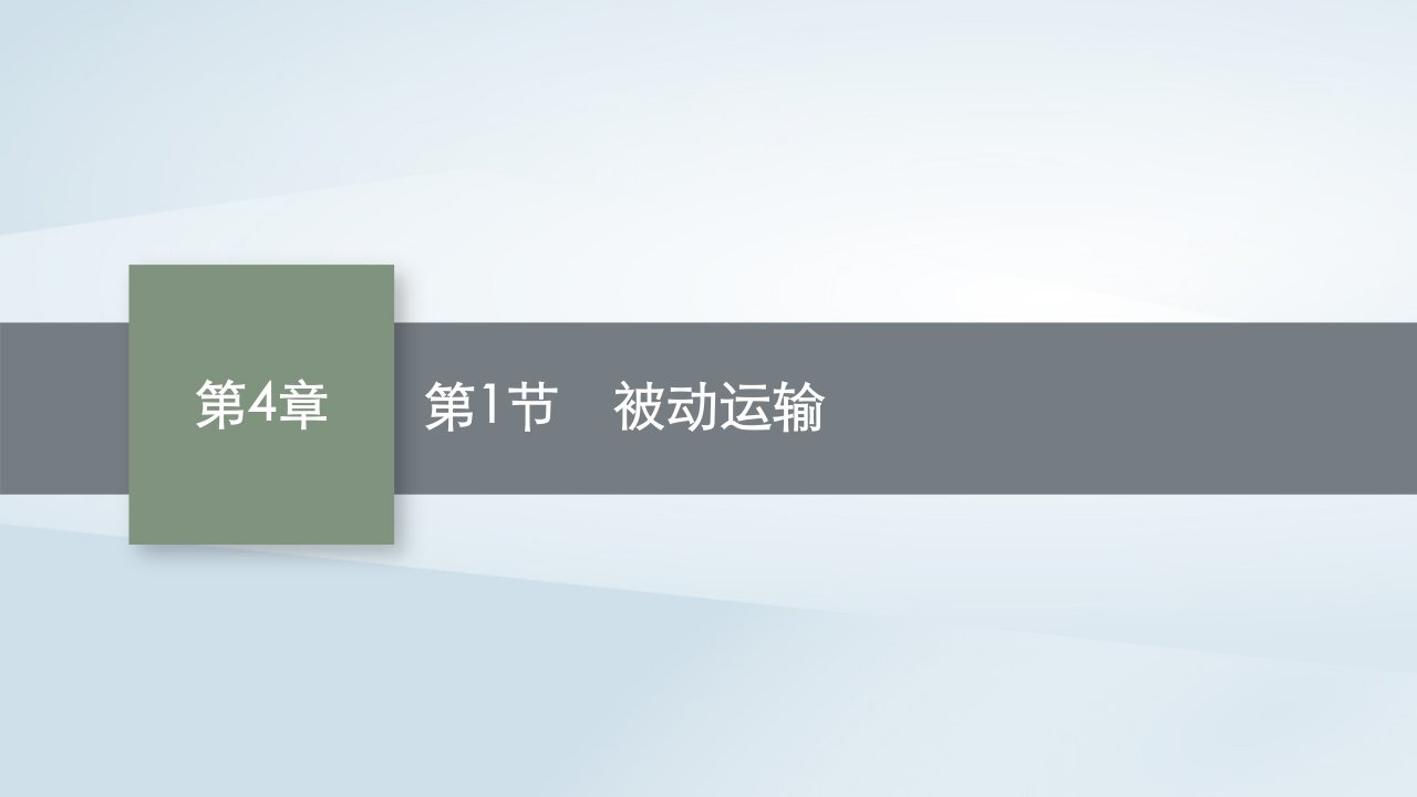 2022_2023学年新教材高中生物第4章细胞的物质输入和输出第1节被动运输课件新人教版必修1