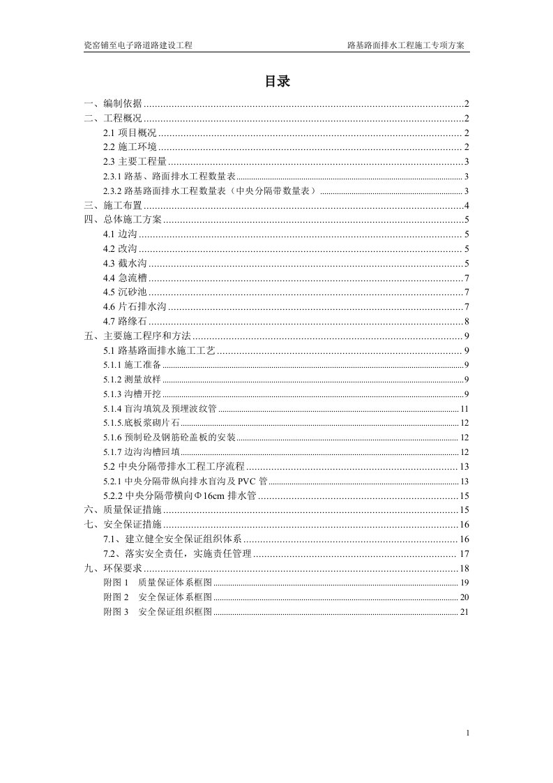 路基路面排水工程施工专项方案(1)