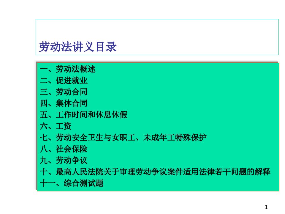 劳动法讲义(PPT-145页)