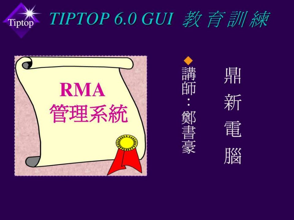 鼎新ERPTIPTOP60教育训练--RMA管理