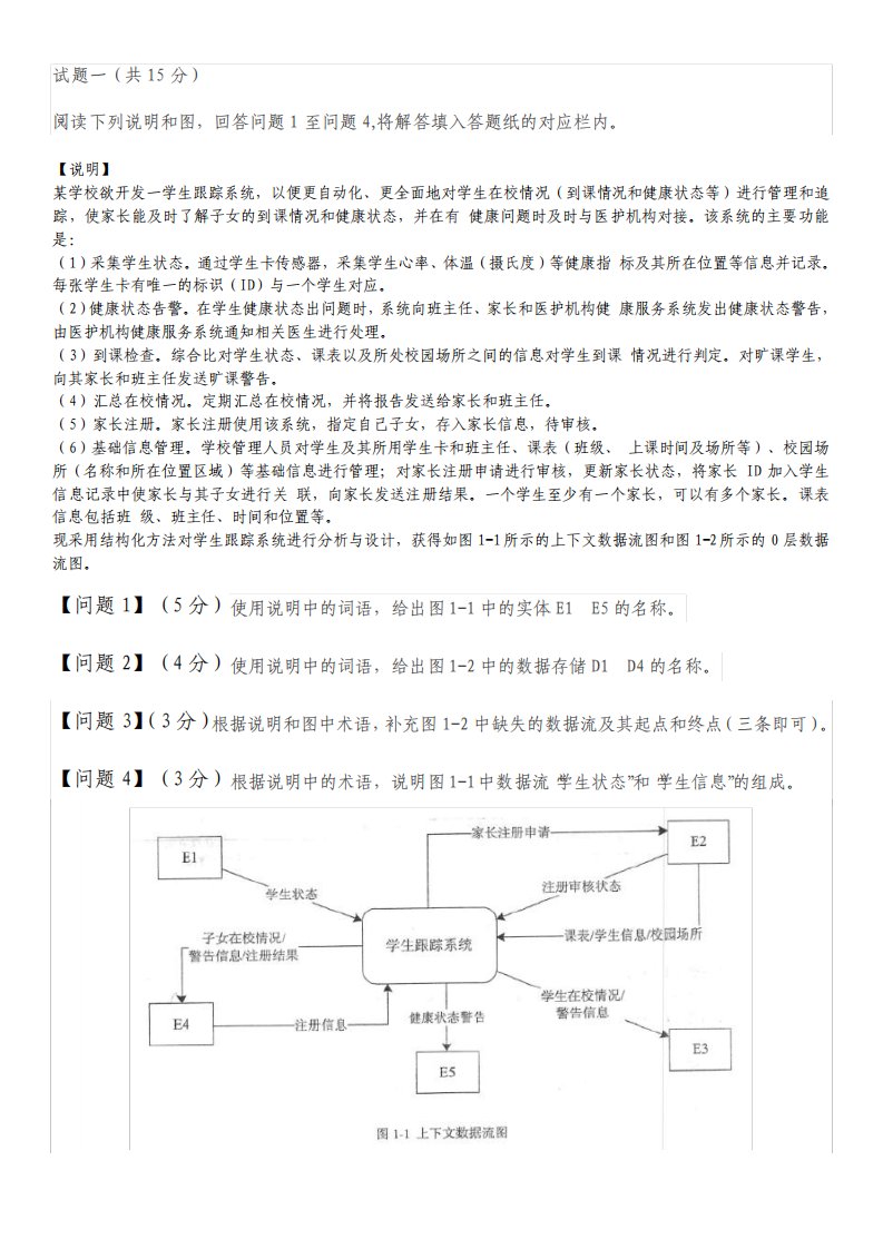 上半年软件设计师下午真题及答案解析打印版