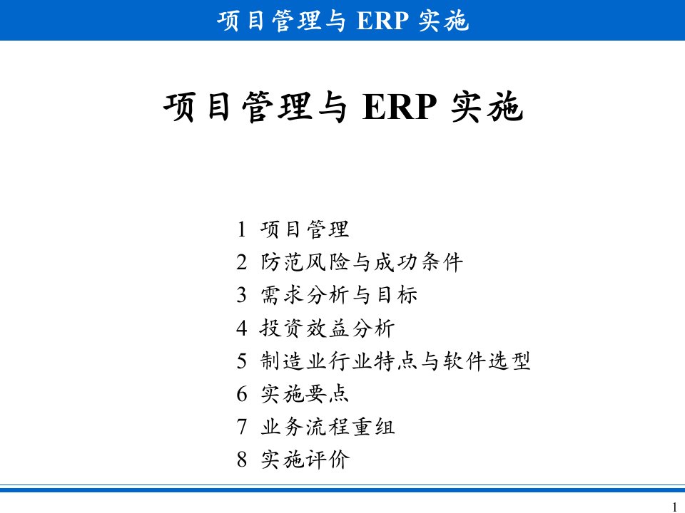 ERP与项目管理