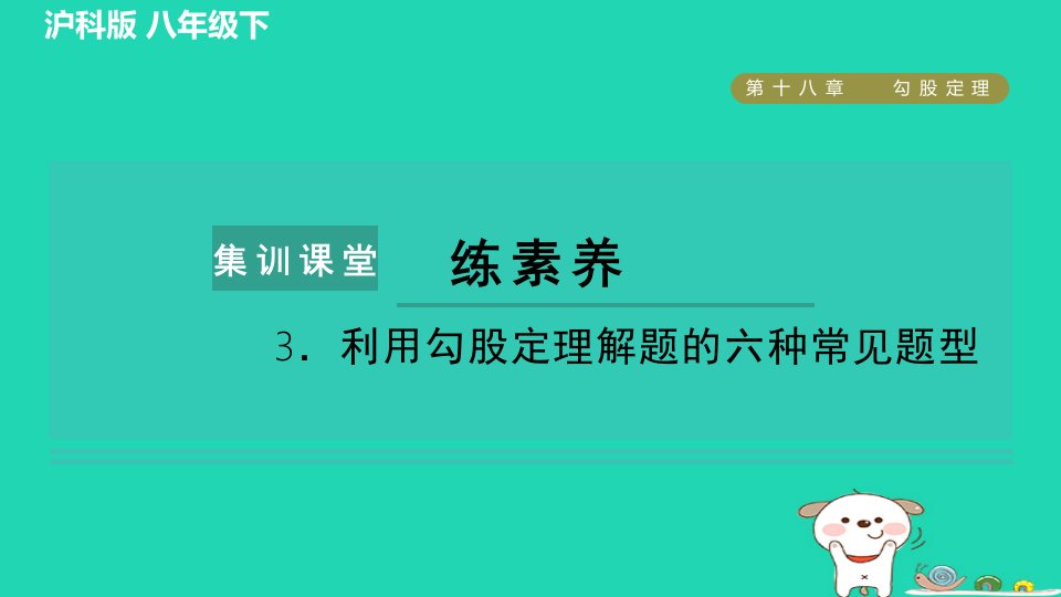 安徽专版2024春八年级数学下册第18章勾股定理集训课堂练素养3利用勾股定理解题的六种常见题型作业课件新版沪科版