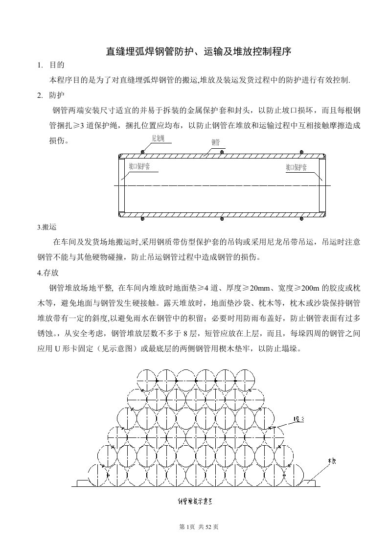 钢管防护堆放程序