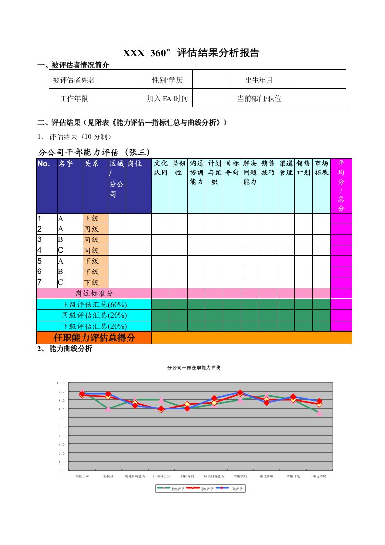 360度评估报告(模板)