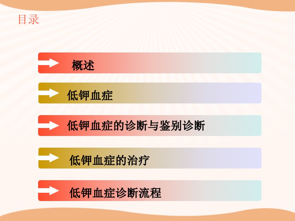 低钾血症诊断思路ppt课件