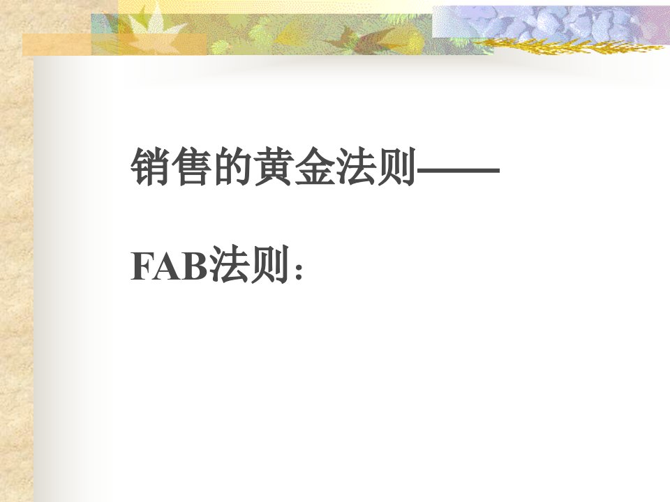 《FAB销售法则》PPT课件