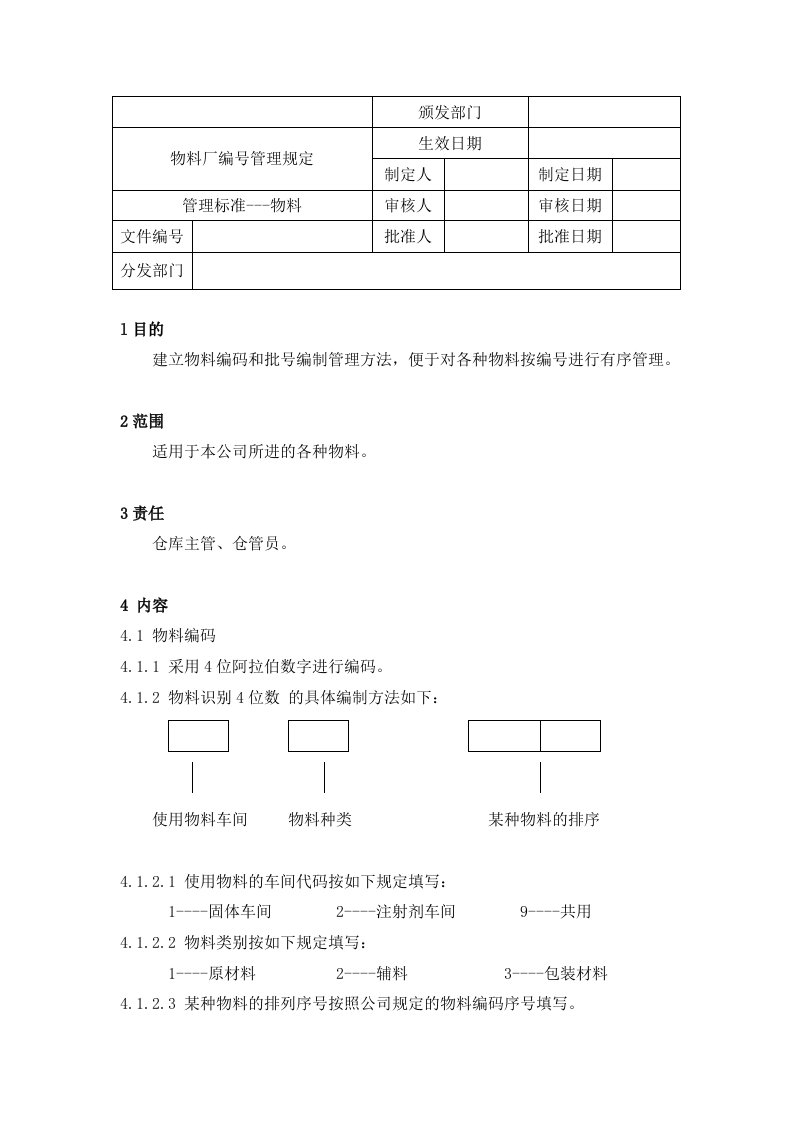 物料进公司编号管理规定