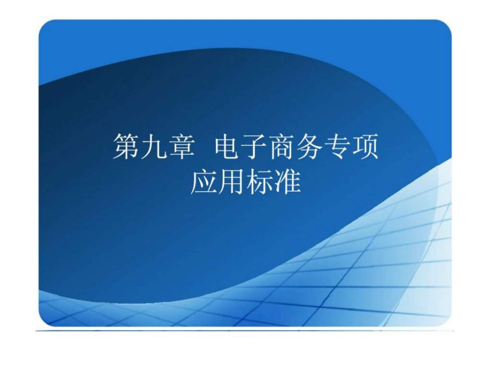 电子商务概论第九章电子商务专项应用标准