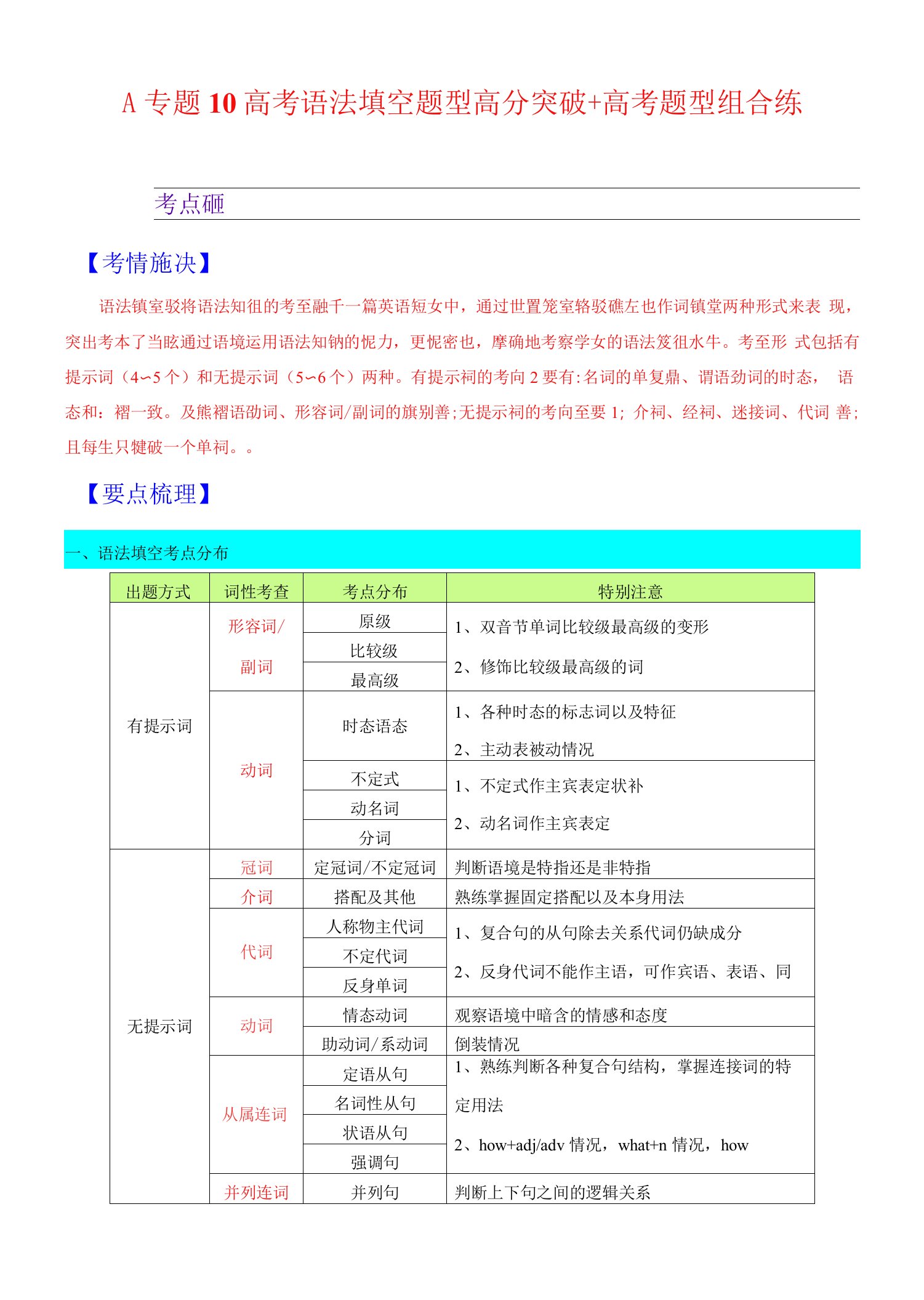 专题10高考语法填空题型高分突破（解析版）-2023年上海市高考英语一轮复习讲练测