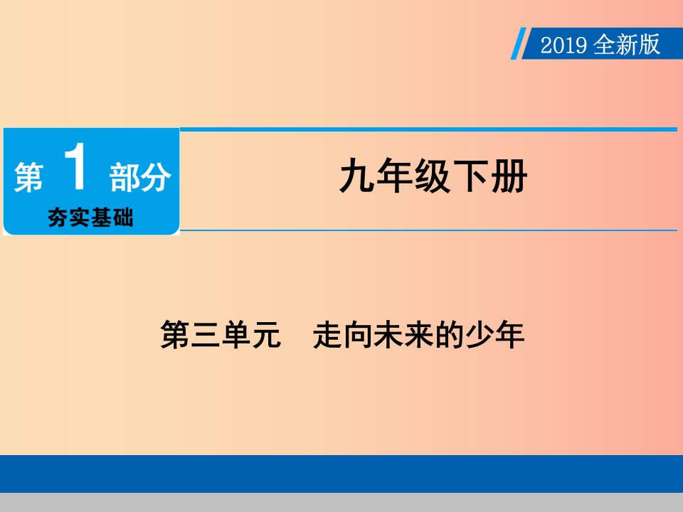 广东省2019版中考道德与法治九下第3单元走向未来的少年课件